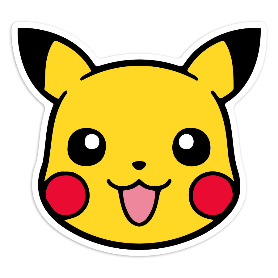 Aufkleber: Pikachu fröhliches Gesicht Pokémon