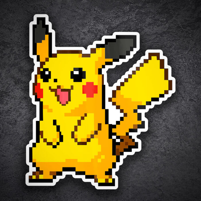 Aufkleber: Pikachu Pixel-Stil Pokémon