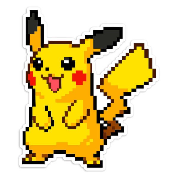 Aufkleber: Pikachu Pixel-Stil Pokémon