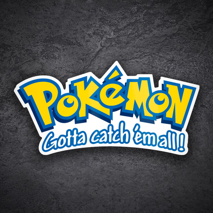 Aufkleber: Pokémon Logo mit Slogan