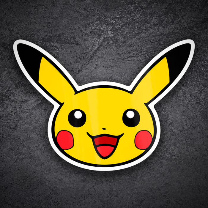Aufkleber: Pikachu lächelndes Gesicht Pokémon