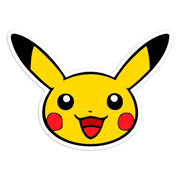 Aufkleber: Pikachu lächelndes Gesicht Pokémon