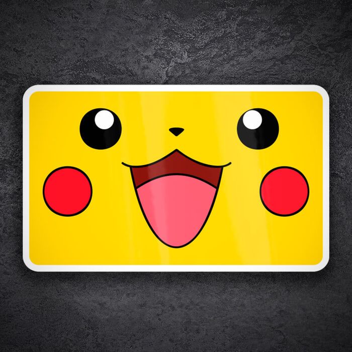 Aufkleber: Pikachu rechteckiges Gesicht Pokémon