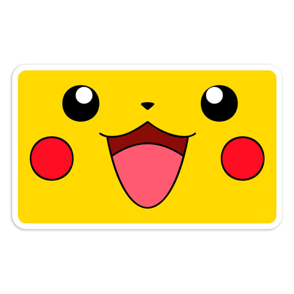 Aufkleber: Pikachu rechteckiges Gesicht Pokémon