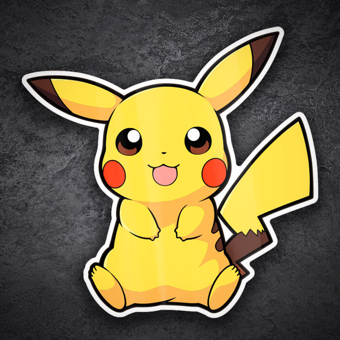 Aufkleber: Pikachu sitzend kawaii Pokémon