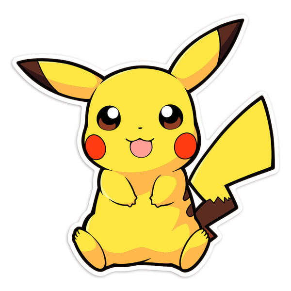 Aufkleber: Pikachu sitzend kawaii Pokémon