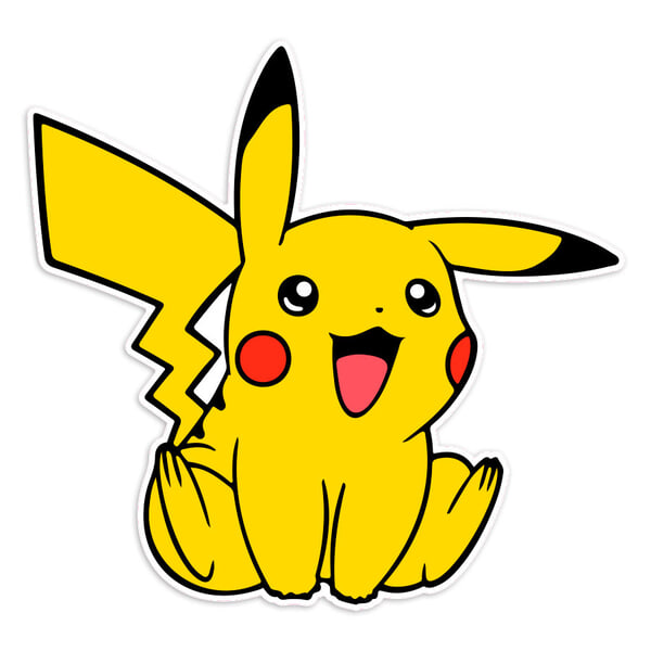 Aufkleber: Pikachu sitzend fröhlich Pokémon
