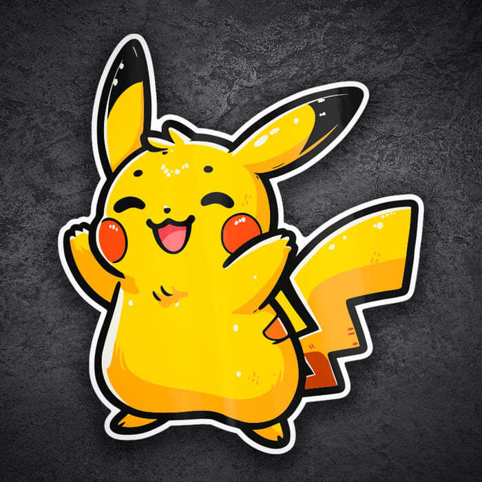 Aufkleber: Pikachu fröhlich chibi Pokémon