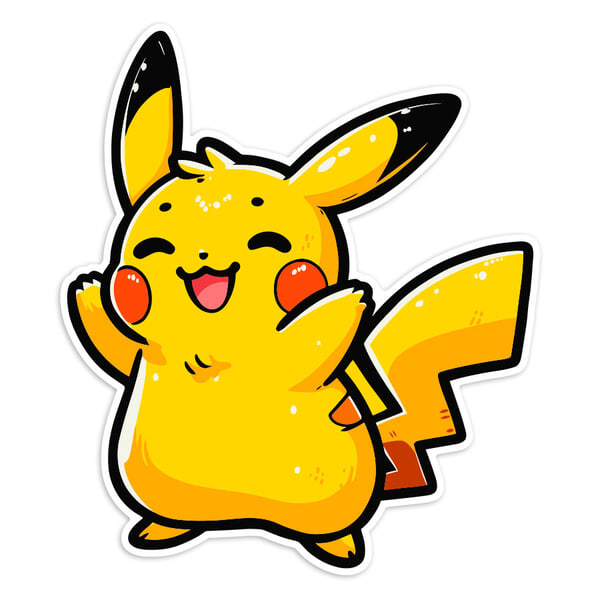 Aufkleber: Pikachu fröhlich chibi Pokémon