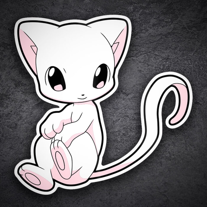 Aufkleber: Mew sitzend kawaii Pokémon