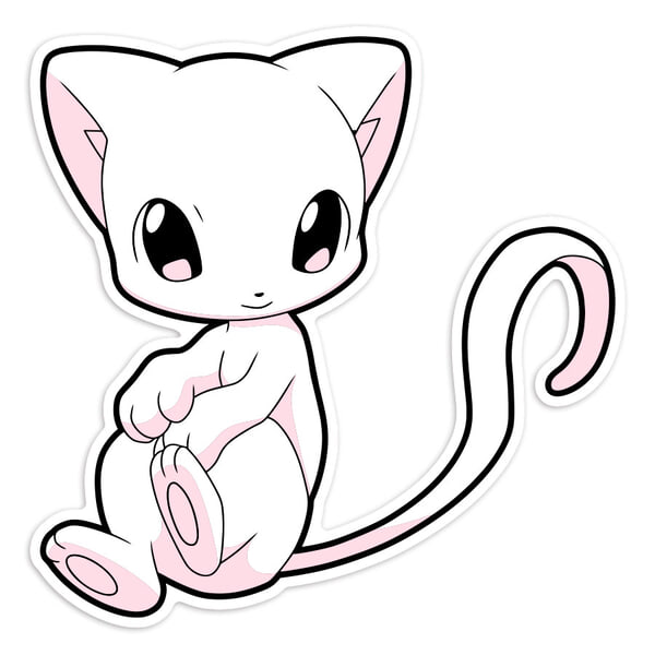 Aufkleber: Mew sitzend kawaii Pokémon