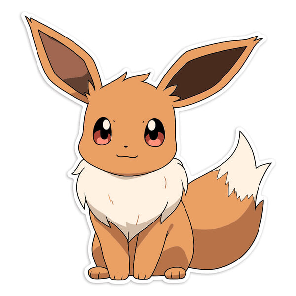 Aufkleber: Evoli sitzend süß Pokémon