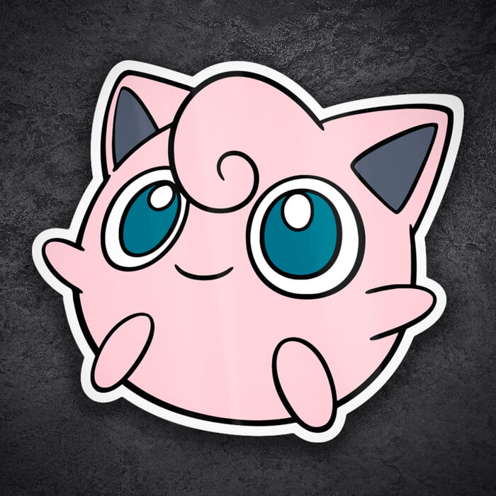 Aufkleber: Pummeluff niedliches Gesicht Pokémon