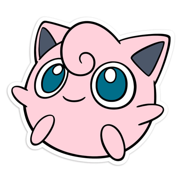 Aufkleber: Pummeluff niedliches Gesicht Pokémon