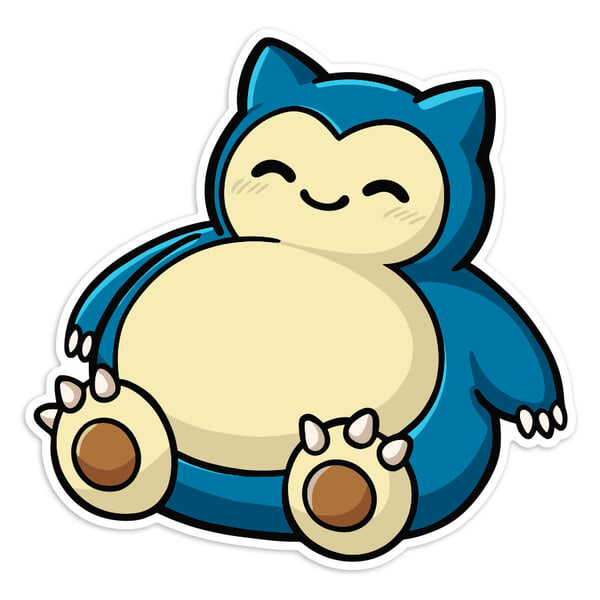Aufkleber: Relaxo schlafend chibi Pokémon
