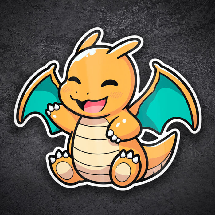 Aufkleber: Dragoran fröhlich chibi Pokémon