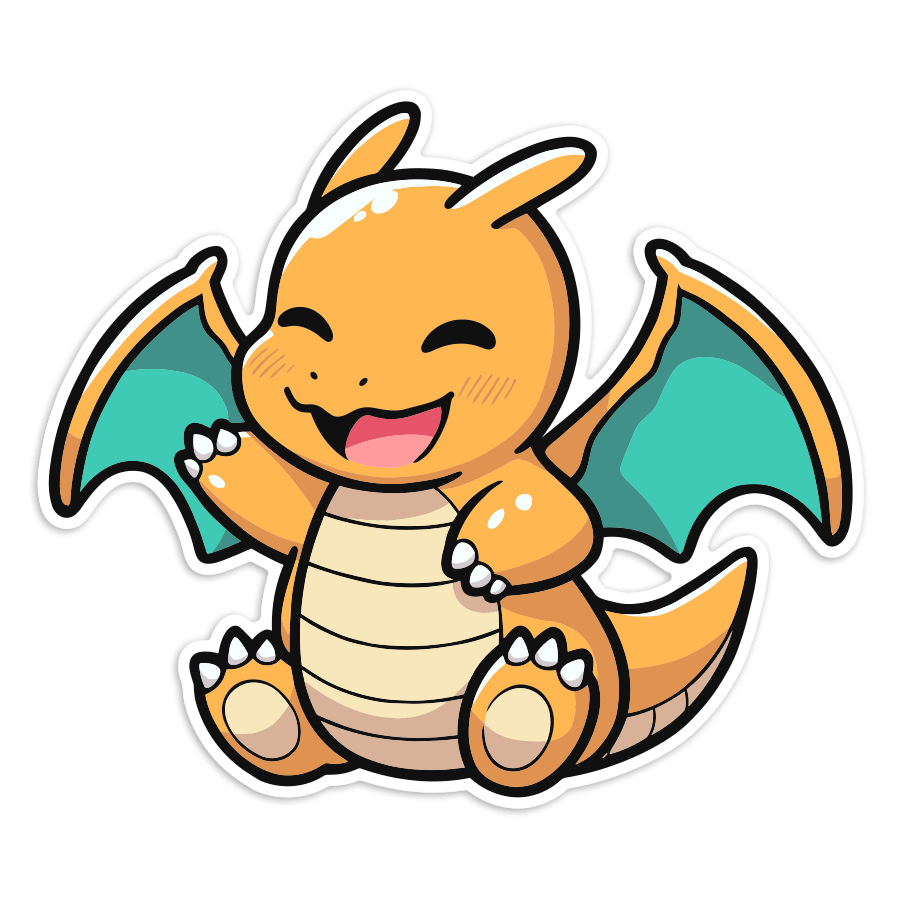 Aufkleber: Dragoran fröhlich chibi Pokémon