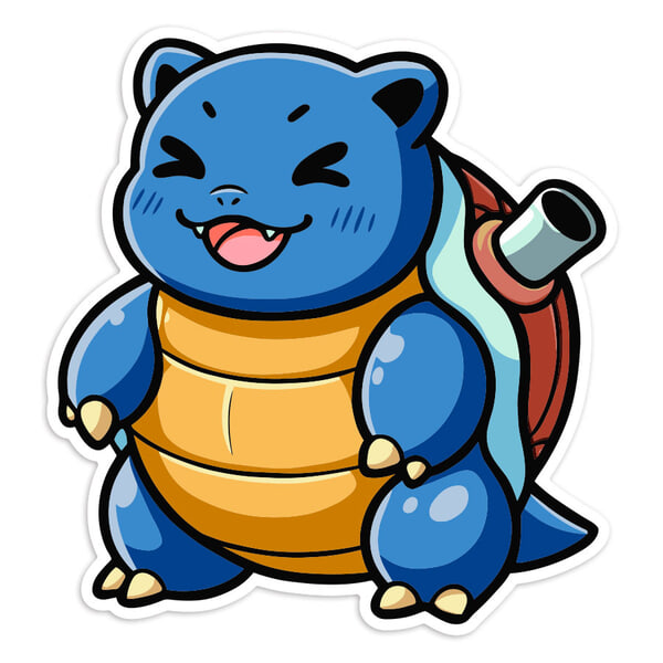 Aufkleber: Turtok fröhlich chibi Pokémon