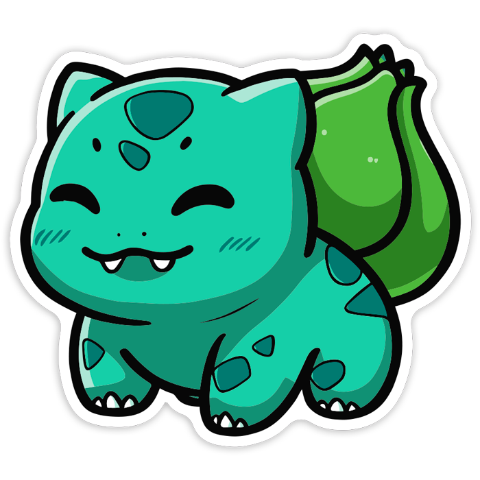 Aufkleber: Bisasam Chibi Pokémon