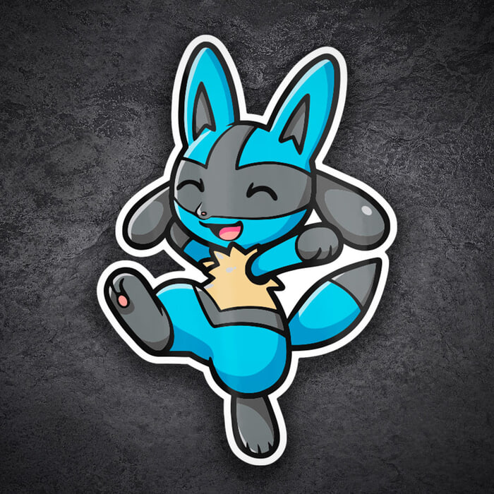 Aufkleber: Lucario Chibi-Pokémon