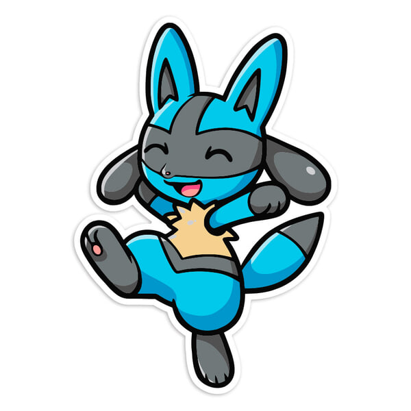 Aufkleber: Lucario Chibi-Pokémon