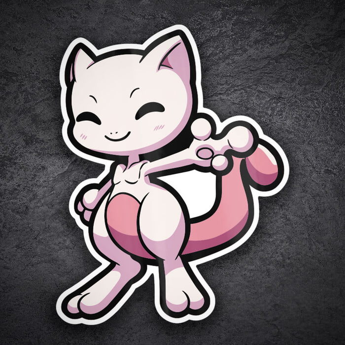 Aufkleber: Mewtu Chibi Pokémon
