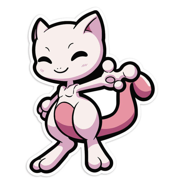 Aufkleber: Mewtu Chibi Pokémon