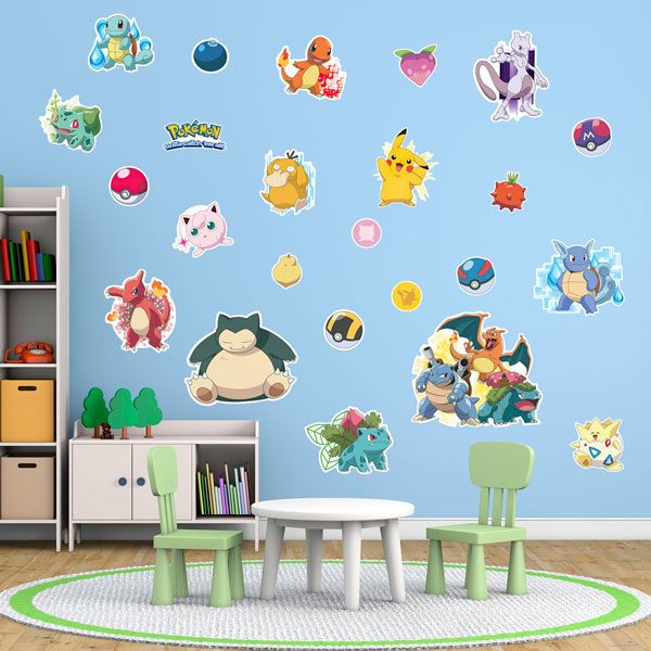 Kinderzimmer Wandtattoo: Set 24X Pokemon Gotta Catch em'all