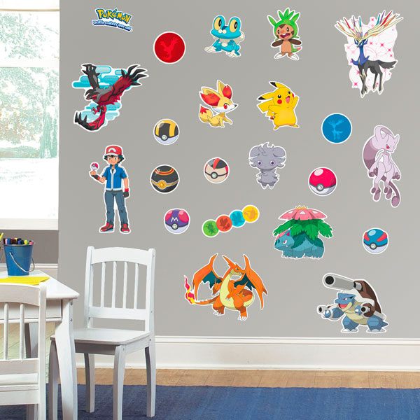 Kinderzimmer Wandtattoo: Set 22X Pokemon Zeichen