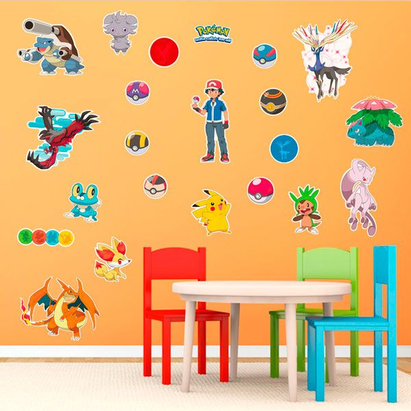 Kinderzimmer Wandtattoo: Set 22X Pokemon Zeichen