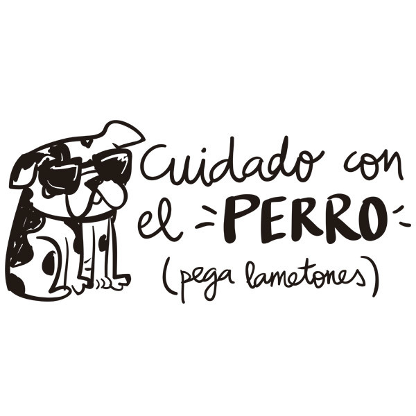 Kinderzimmer Wandtattoo: Cuidado con el perro (pega lametones)