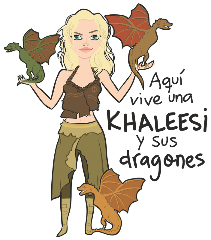 Kinderzimmer Wandtattoo: Khaleesi und Drachen