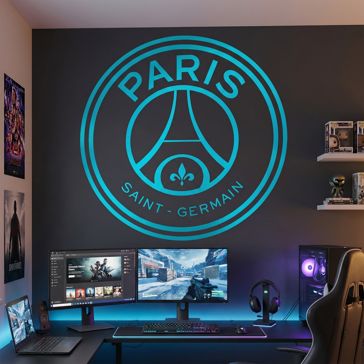 Wandtattoos: Wappen des Fu&szlig;ballclubs Paris Saint-Germain