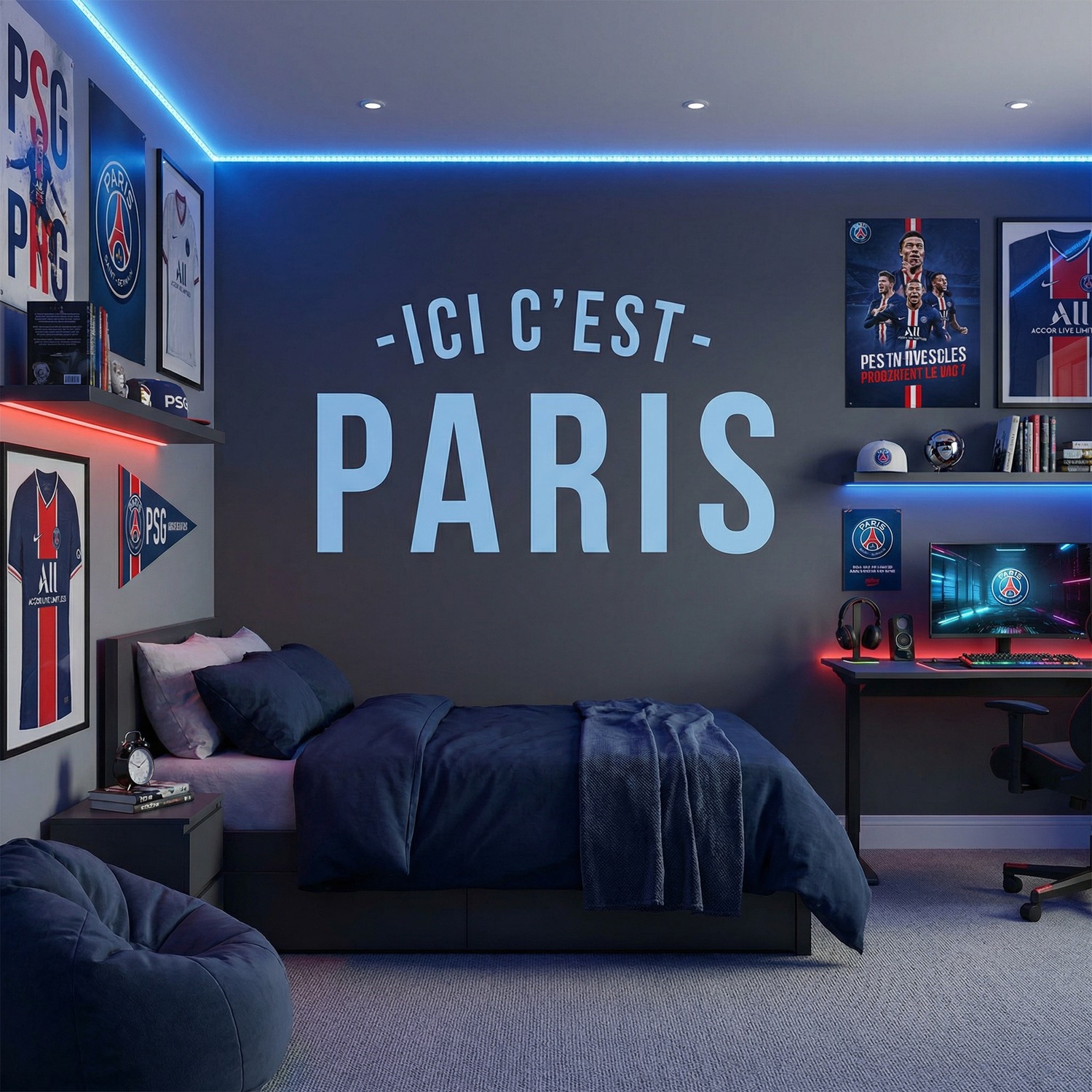 Wandtattoos: PSG Ici c&acute;est Paris