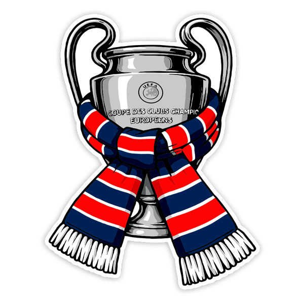 Wandtattoos: Champions-Pokal mit PSG-Schal