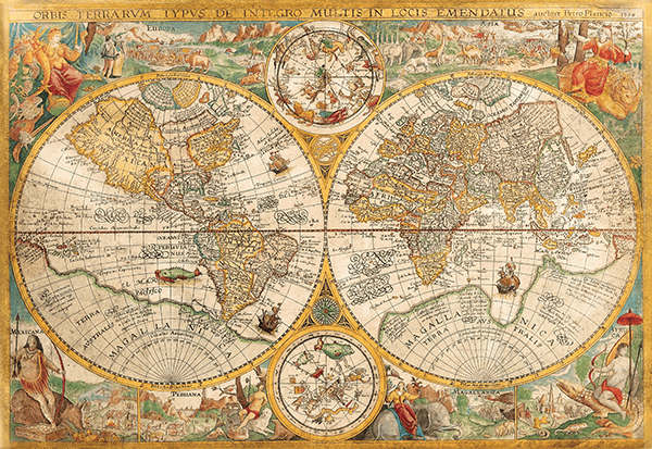 Wandtattoos: Poster Weltkarte 1594