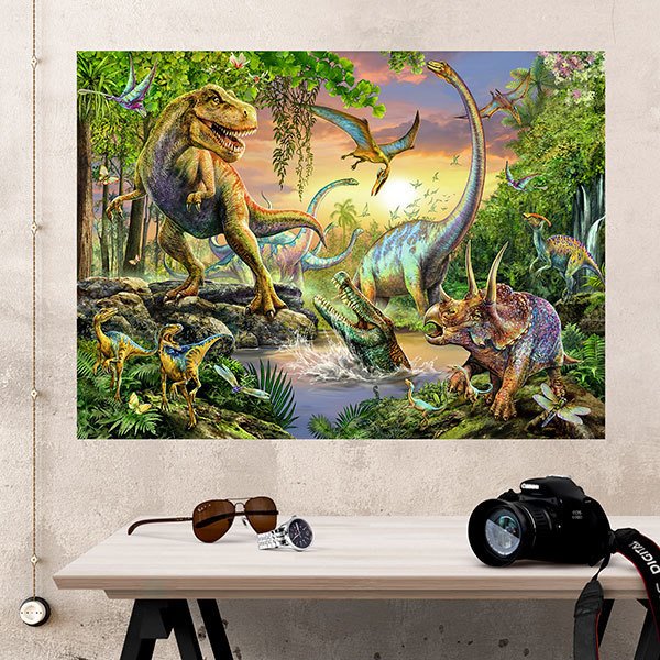 Wandtattoos: Poster Dinosaurier im Dschungel