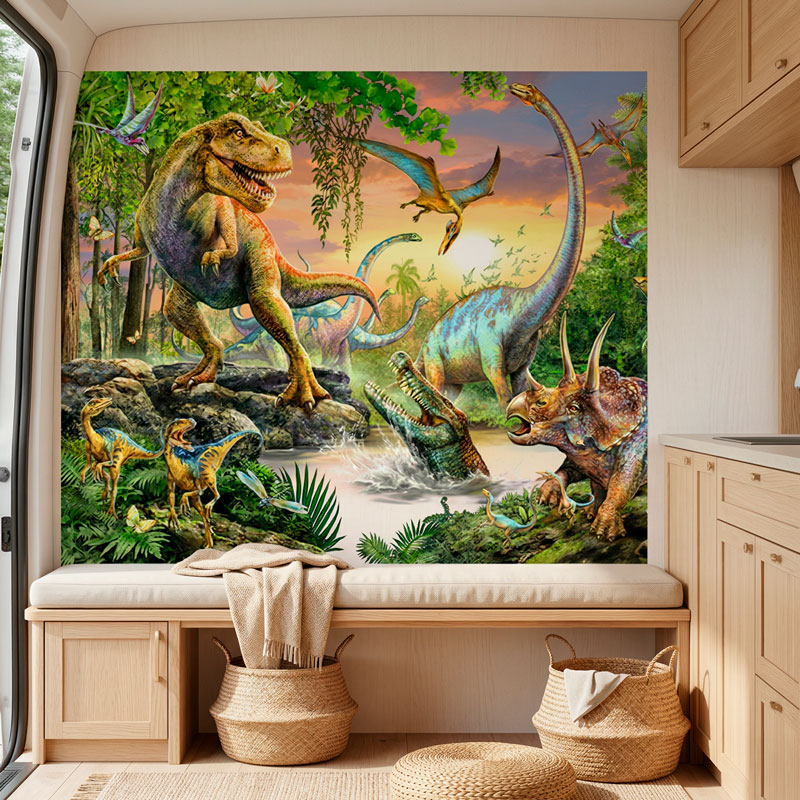 Poster Dinosaurier im Dschungel 6/8