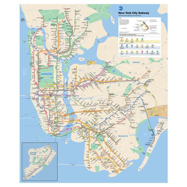 Wandtattoos: Metro New York Kartenplakat