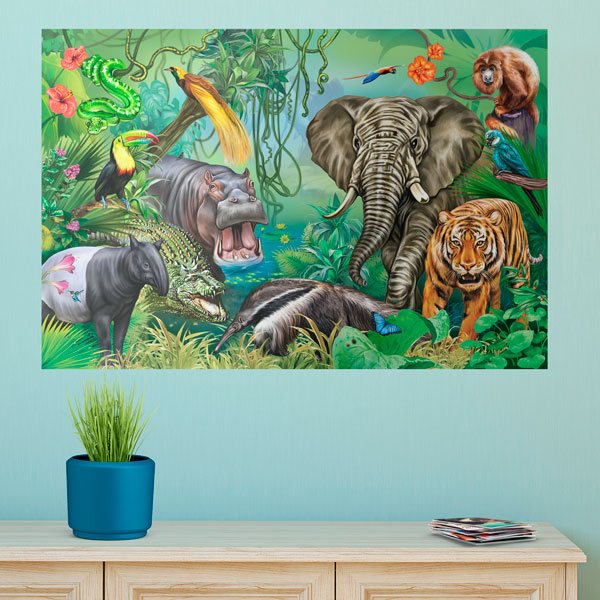 Wandtattoos: Dschungel-Tiere