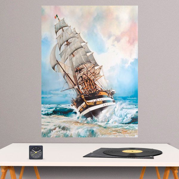 Wandtattoos: Schiff auf den Weltmeeren