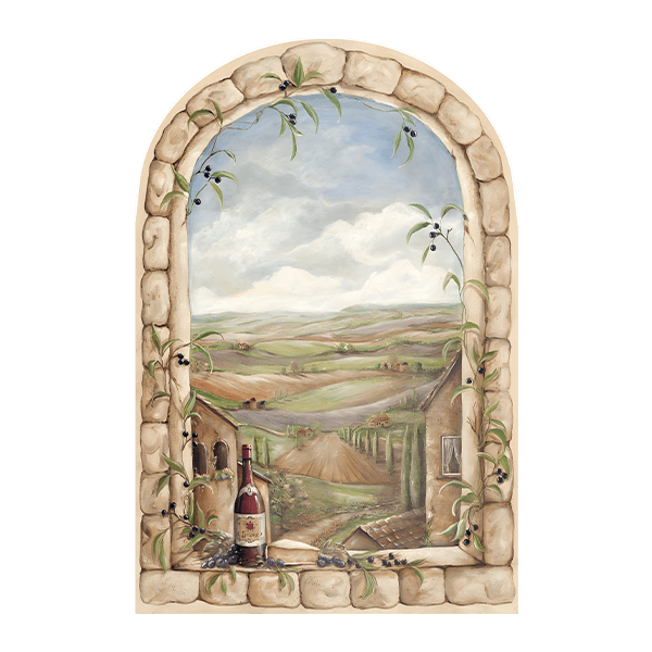 Wandtattoos: Fenster zu den Weinbergen
