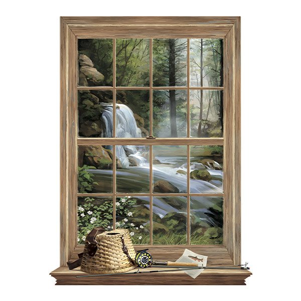 Wandtattoos: Fenster zum Wasserfall