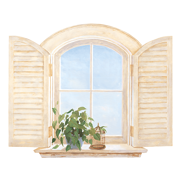 Wandtattoos: Fenster mit Pflanze
