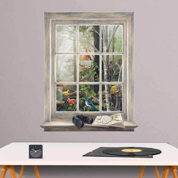 Wandtattoos: Fenster mit Vögeln