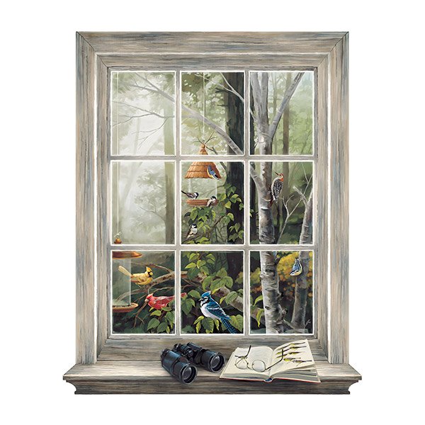 Wandtattoos: Fenster mit Vögeln