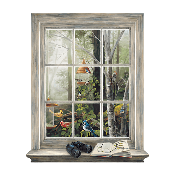 Wandtattoos: Fenster mit Vögeln