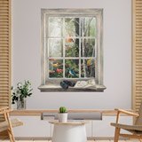 Wandtattoos: Fenster mit Vögeln 3