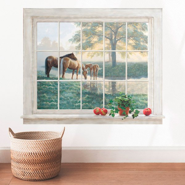Wandtattoos: Fenster Pferde