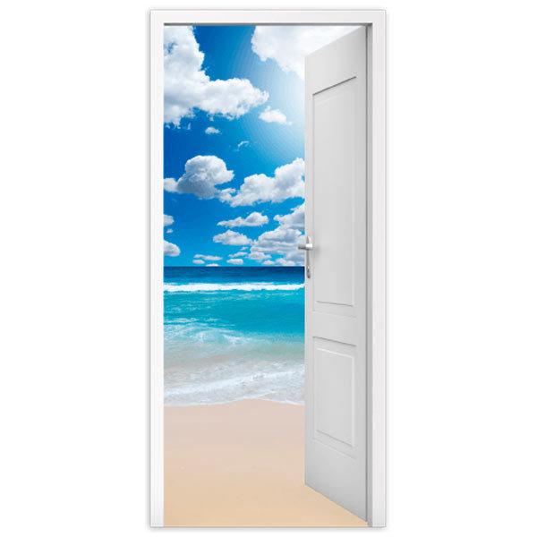 Wandtattoos: Offene Tür zum Strand und zu den Wolken